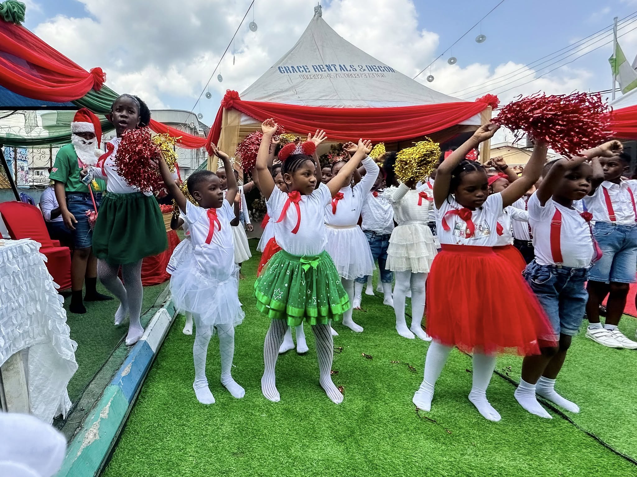 Children at the school Christmas celebration