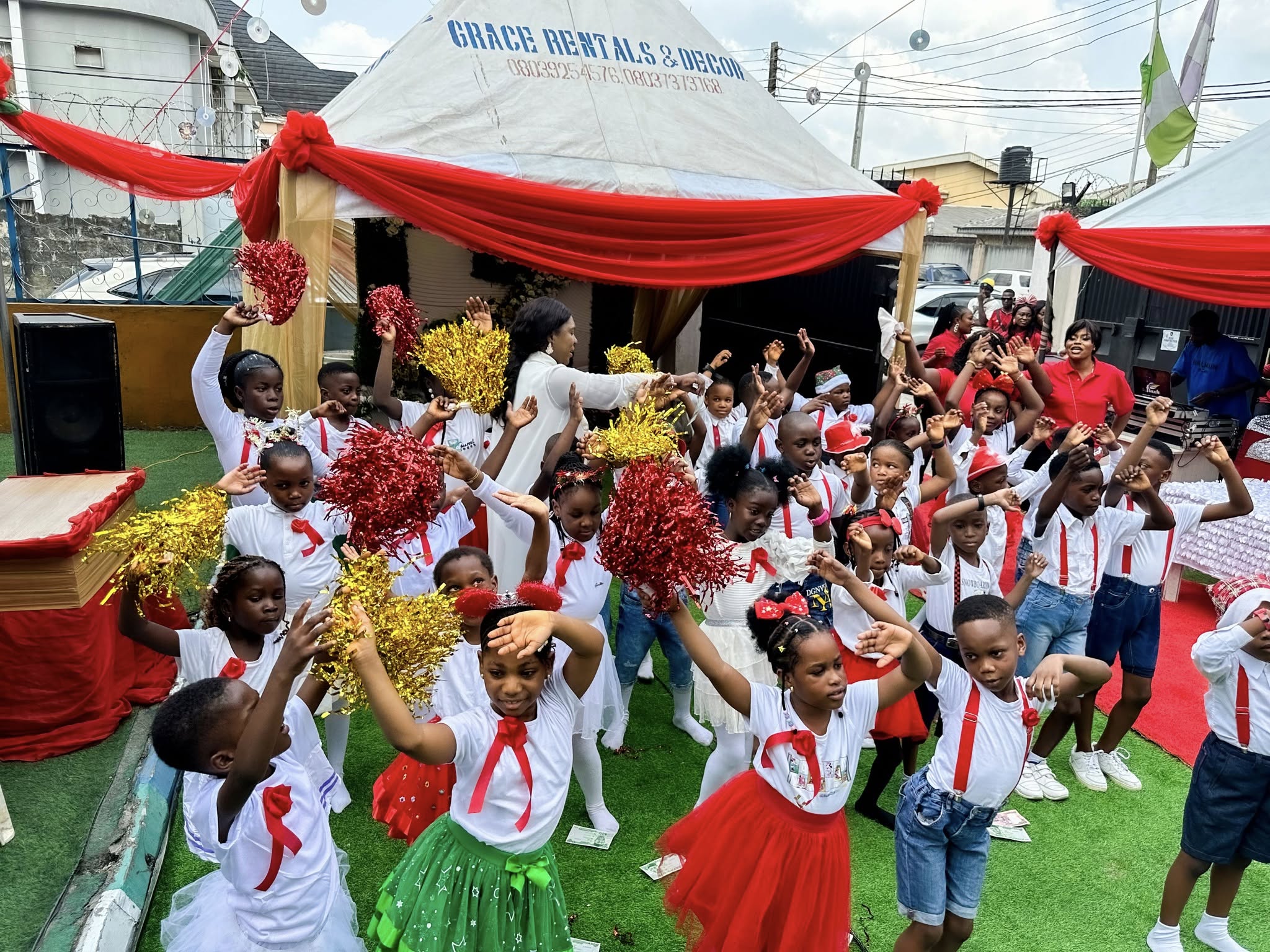 Children at a school celebration
