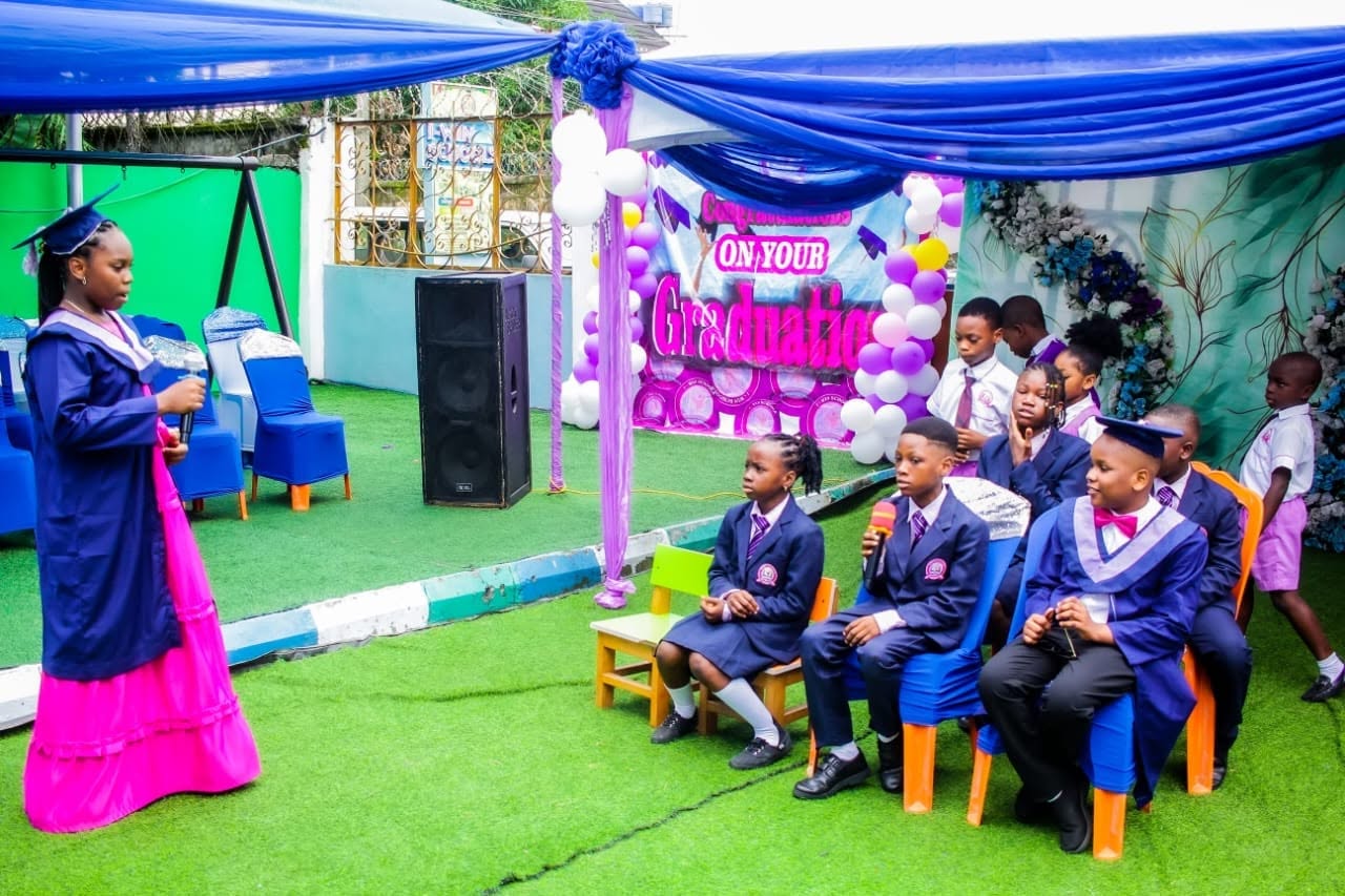 Pupil speaking during graduation